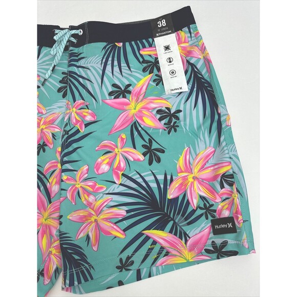 Men’s Hurley Phantom Classic 18" Boardshorts Stretch Aura Green Size 38 New - Picture 3 of 16